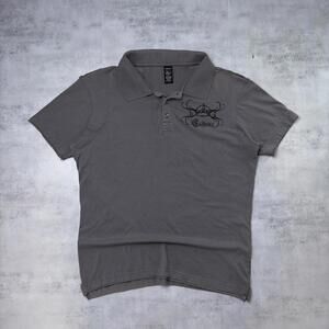 Y2K Grey Caffeine Grunge Gothic Skater Polo Shirt